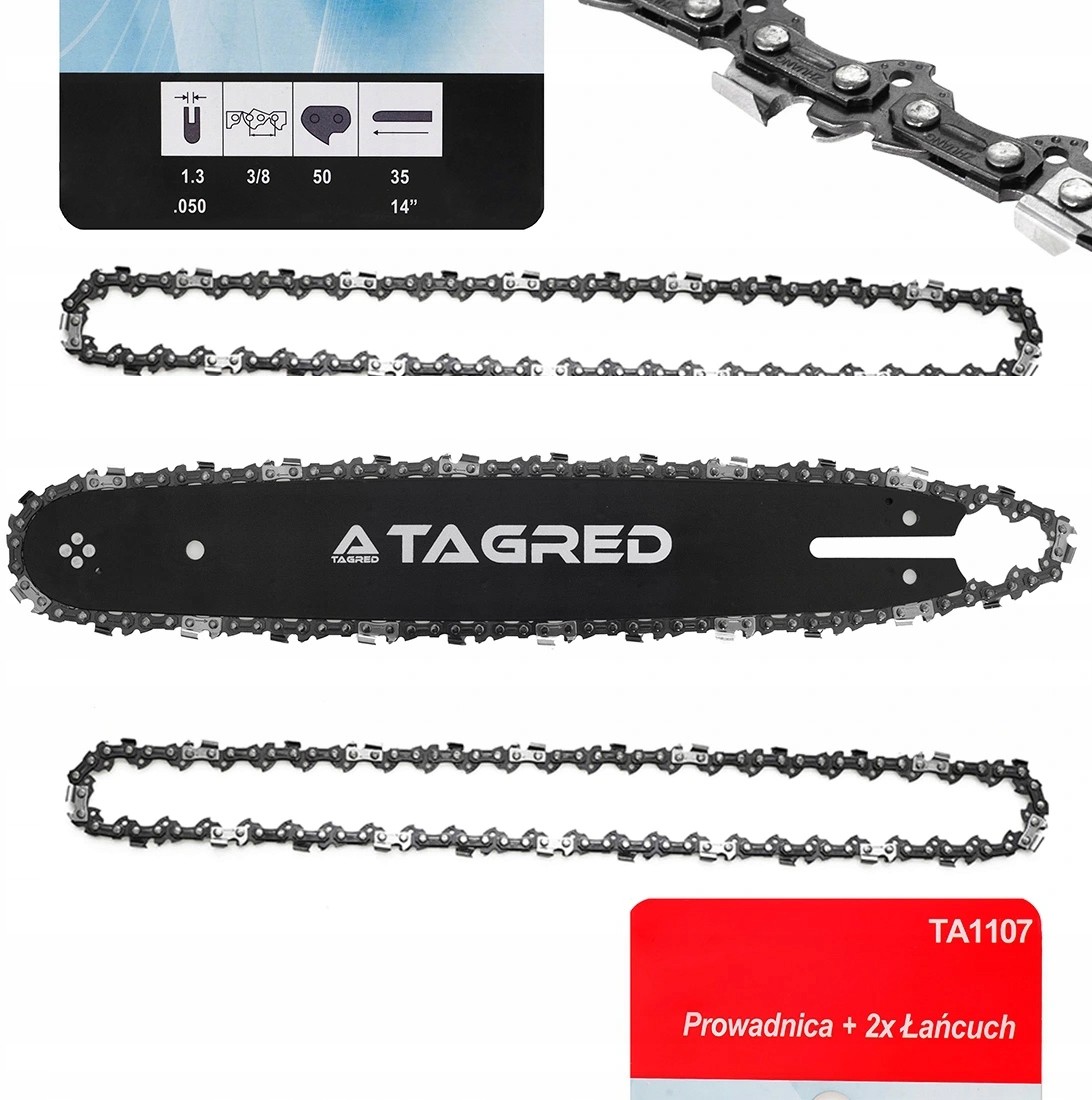 Prowadnica 14'' 2 Łańcuchy 3/8 1,3 MM 50 Do Piły
