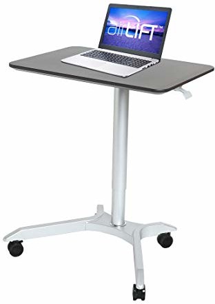 Seville Classics Airlift XL 71 cm pneumatyczny mobilny fotel stojący (68,8 do 106,4 cm wys.), stół espresso z regulacją wysokości, aluminium, 71 x 50 cm