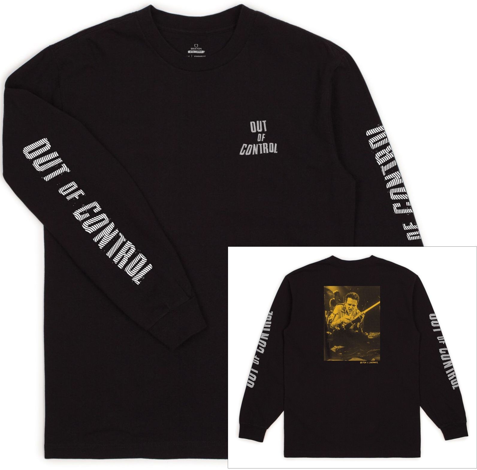Brixton t-shirt STRUMMER) OUT OF CONTROL LS TEE Black