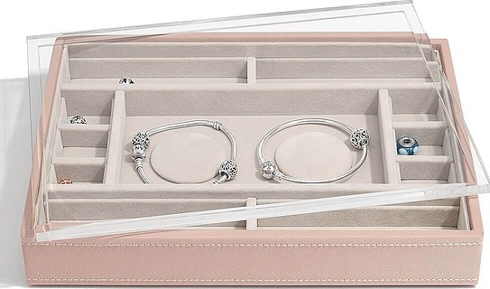 Stackers Pudełko na charmsy z przegródkami i pokrywką Stackers jasnoróżowe 74401