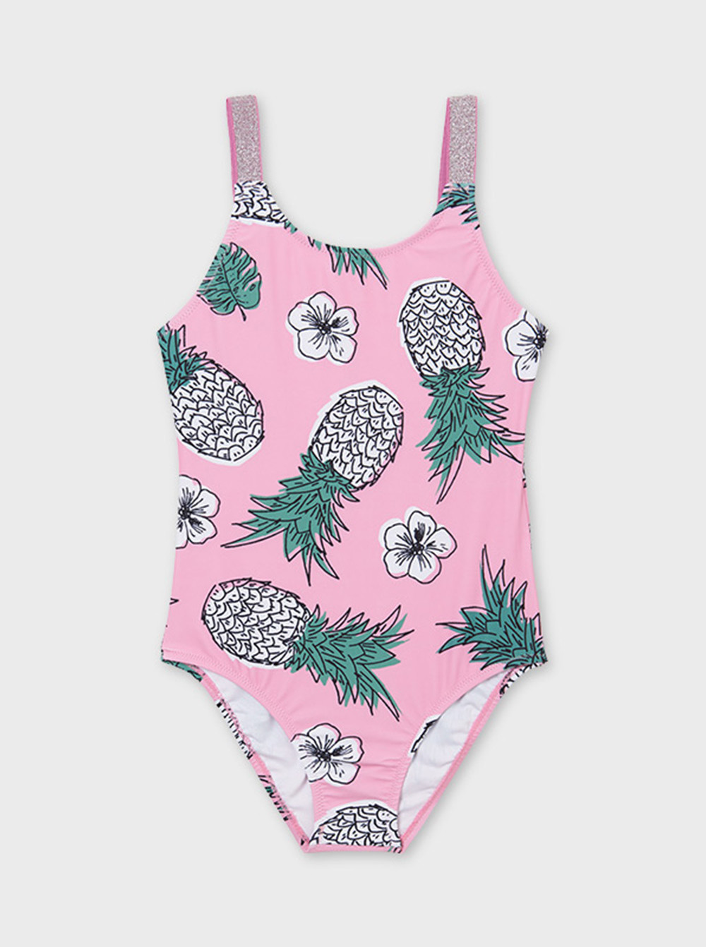 Mayoral Moda Infantil, S:A.U. Jednoczęściowy dziewczęcy kostium kąpielowy Mayoral Ananas