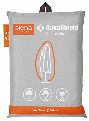 Siena Garden AquaShield pokrowiec ochronny na parasol wiszący, srebrno-szary, z systemem Active Air, 240 x 68 x 255 cm