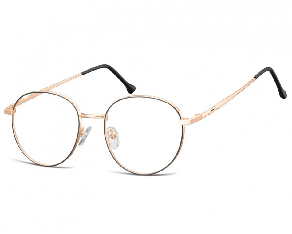 SUNOPTIC Okulary Oprawki owalne Lenonki optyczne 912B złoto - czarne