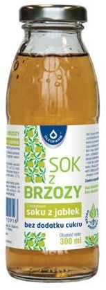 Oleofarm Sok z brzozy z dodatkiem soku z jabłek, bez dodatku cukru, 300 ml Wysyłka kurierem tylko 10,99 zł