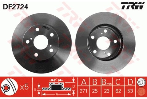TRW Tarcza hamulcowa DF2724