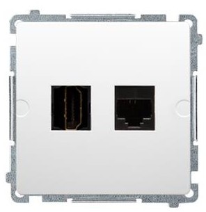 Kontakt Simon Kontakt_Simon Gniazdo HDMI + RJ45 kat.6. (moduł) biały BMGHRJ45.01/11