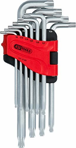 KS Tools 151.5180 zestaw kluczy kątowych typu Torx, długie, 10-częściowy