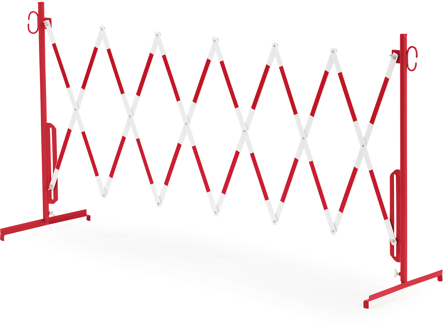 AJ Produkty Bariera odgradzająca, składana, bez kół, 3000 mm, biało-czerwony