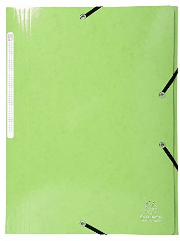 Exacompta Exacompta 55823E teczka na dokumenty (Iderama z 3 klapami i gumowym ściągaczem, 425/m, A4, duża pojemność, karton Manila) 1 sztuka zieleń anisowa 948206