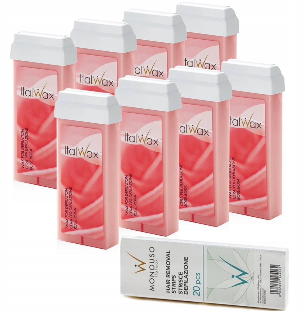 Depilacja 8x Wosk w rolce Italwax Rose róża Paski