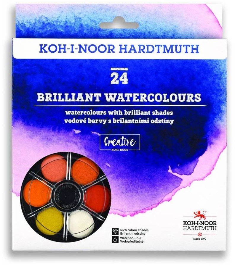Koh-I-Noor Farby akwarelowe Brilliant 24 kolory okrągłe