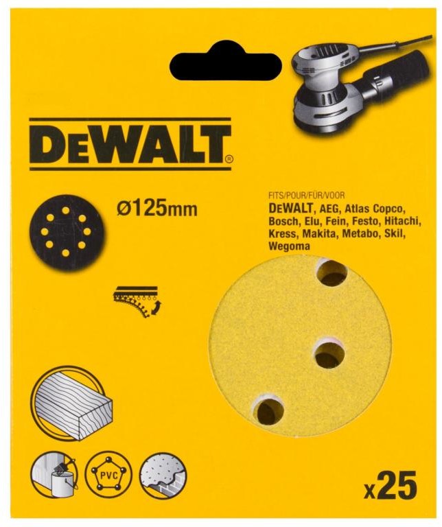 DEWALT DT3113 Papier P80 125mm 25szt Do DWE6423