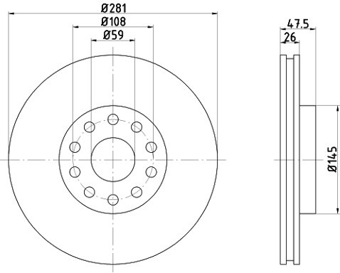 HELLA PAGID Tarcza hamulcowa PAGID 8DD355106-301