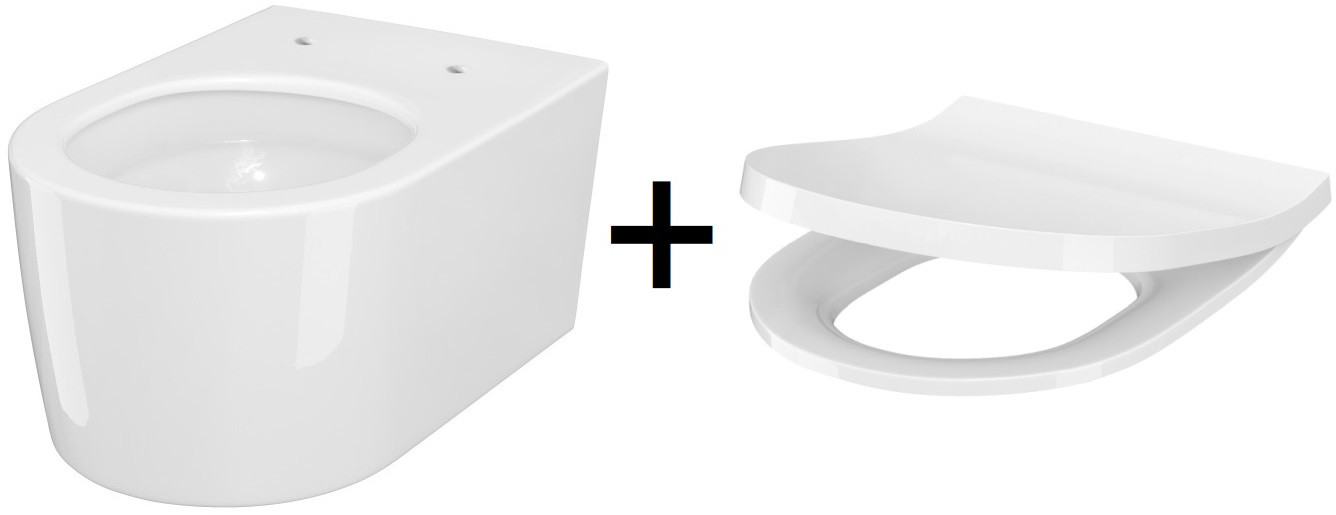 Cersanit Inverto 52x35,5 cm StreamOn z deską Slim biały S701-419
