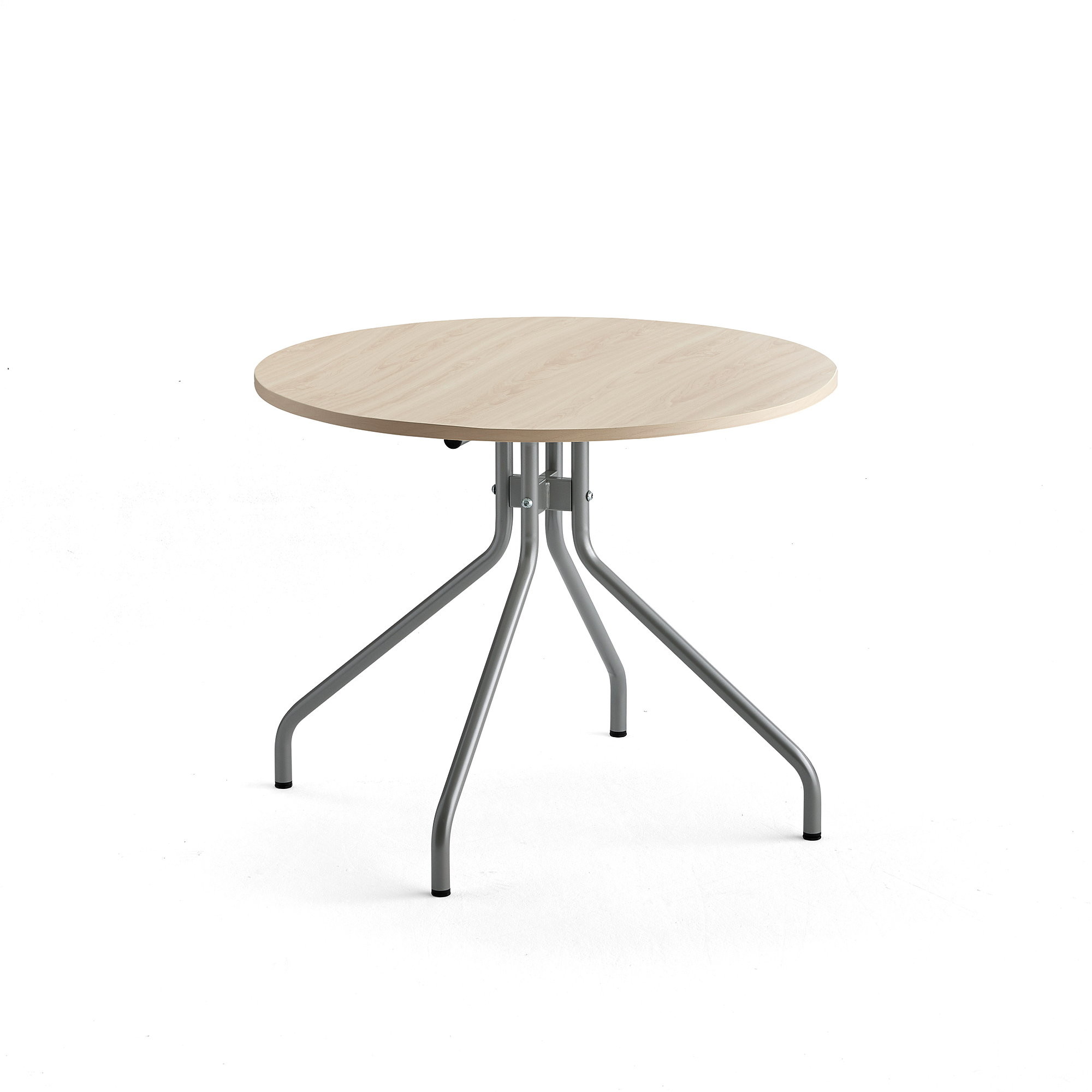 AJ Produkty Stół AROUND, 900 mm, brzoza laminat, szary aluminium