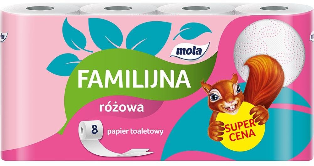 Mola Familijna papier 2-warstw. 8szt. Różowy