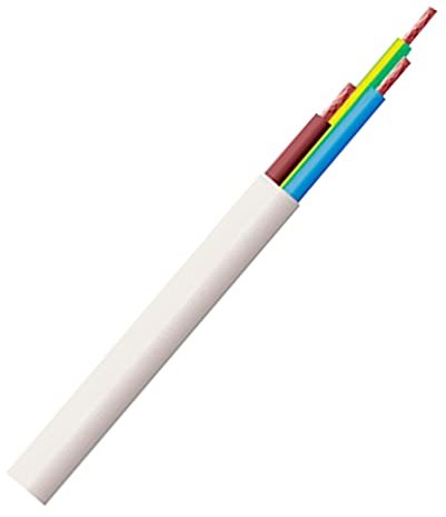 Bulk Hardware Bulk Hardware BH01455 okrągły 3-żyłowy kabel 2183Y, 5 metrów biały BH01455
