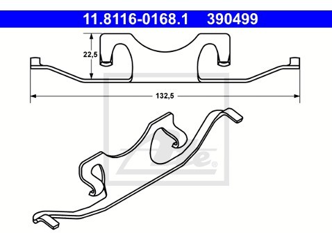 ATE Sprężyna, zacisk hamulca 11.8116-0168.1