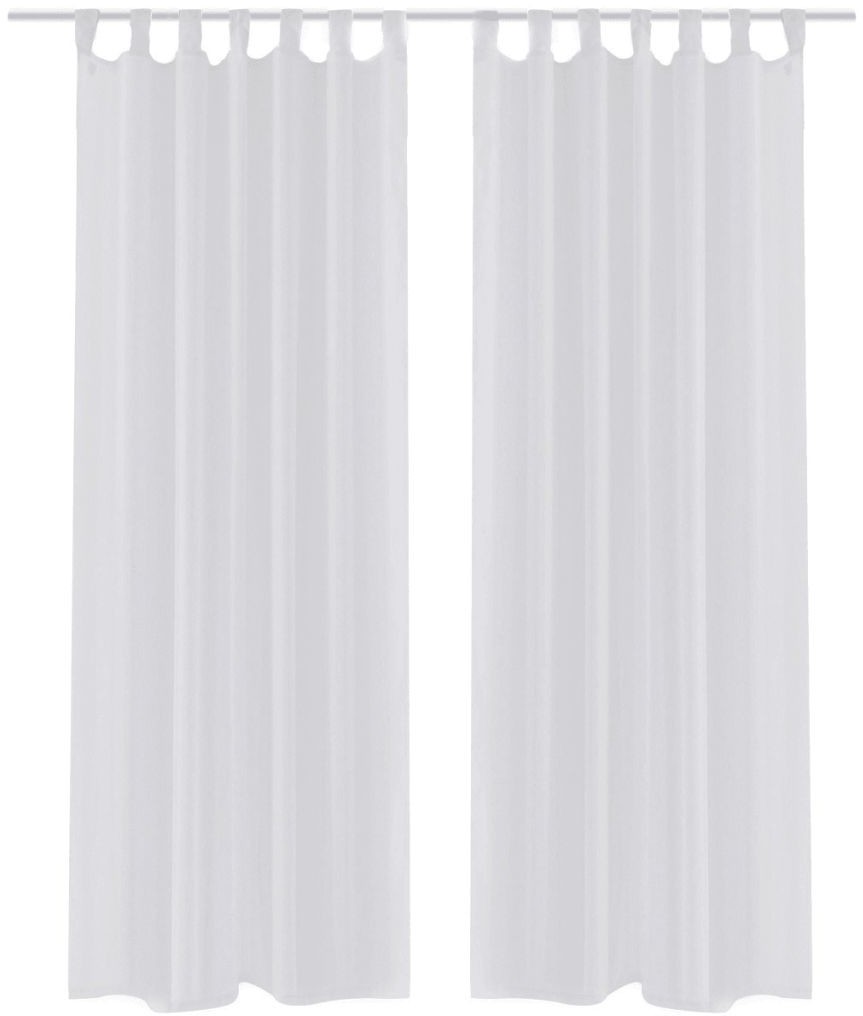 vidaXL Zasłona na szelkach, prześwitująca, biała, 140x225 cm, 2 sztuki