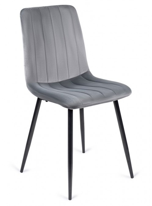 Mebel Elite Krzesło Tapicerowane do Jadalni IBIS Szare Welurowe