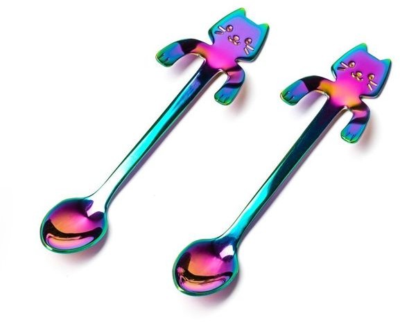 Gadget Master Łyżeczki kotki 2 szt.TĘCZOWE
