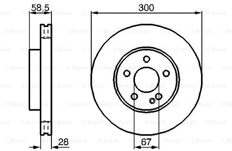 BOSCH Tarcza hamulcowa przednia, 0 986 479 C50  0986479C50