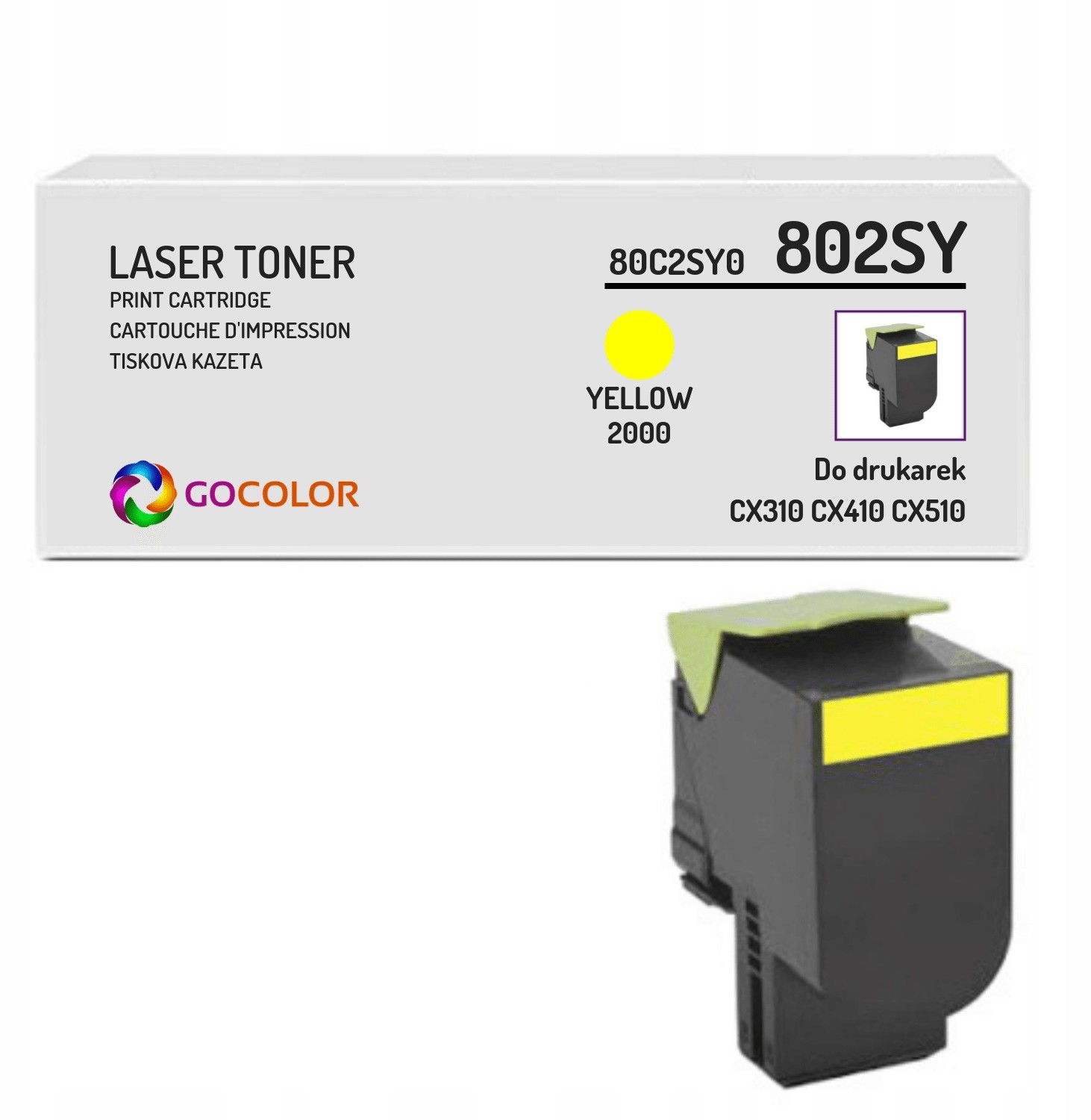 Toner do Lexmark 80C2SY0 Y CX510 dhe