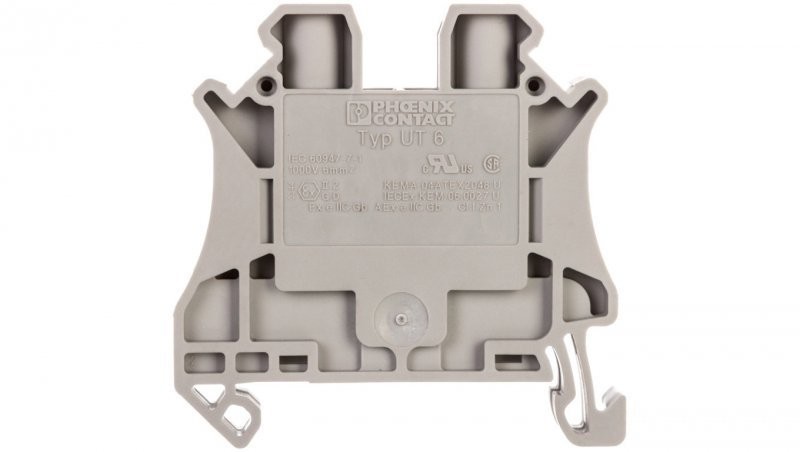 Phoenix Contact Listwa zaciskowa przepustowa 2-przewodowa 0,2-10mm2 szara UT 6 3044131 /50szt./ 3044131