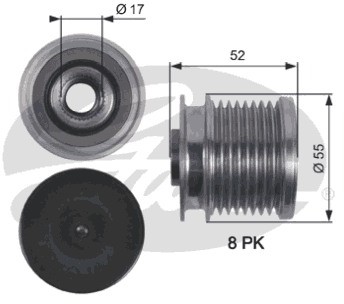 GATES Alternator - sprzęgło jednokierunkowe GATES OAP7123