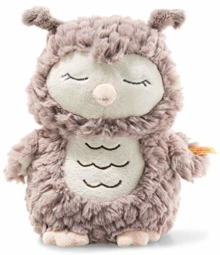 Steiff Ollie sowa - 23 cm - przytulanka dla niemowląt - Soft Cuddly Friends - miękka i nadająca się do prania - różowo-brązowa (241833)