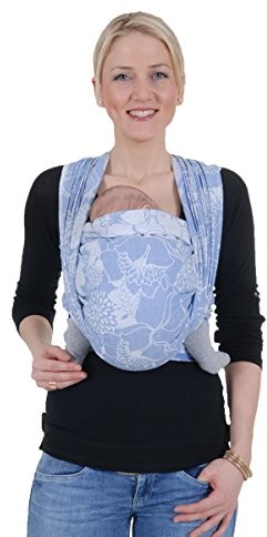 Hoppediz chusta do noszenia dla niemowląt, łącznie z instrukcją wiązania (może nie być dostępna w języku polskim), Florenz niebieska 3,70 m