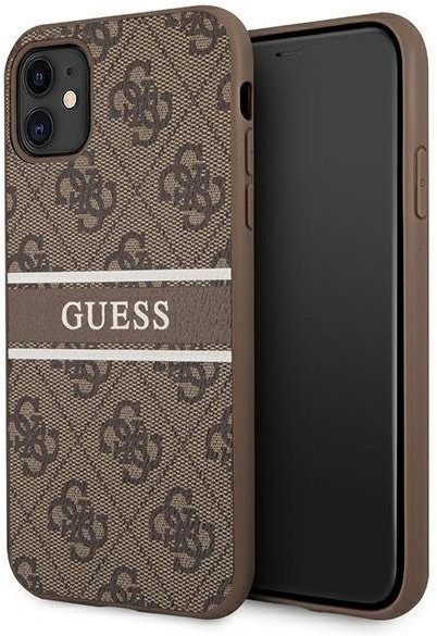Guess 4G Stripe Collection - Etui iPhone 11 brązowy
