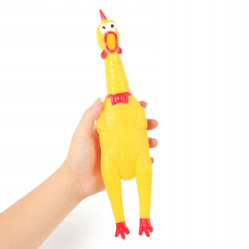 Zabawka gumowa Kurczak dla psa piszcząca 16 cm