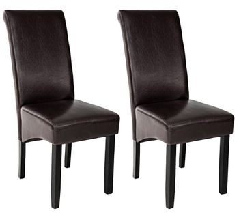 TecTake 2 eleganckie krzesła do jadalni lub salonu brązowy 401294