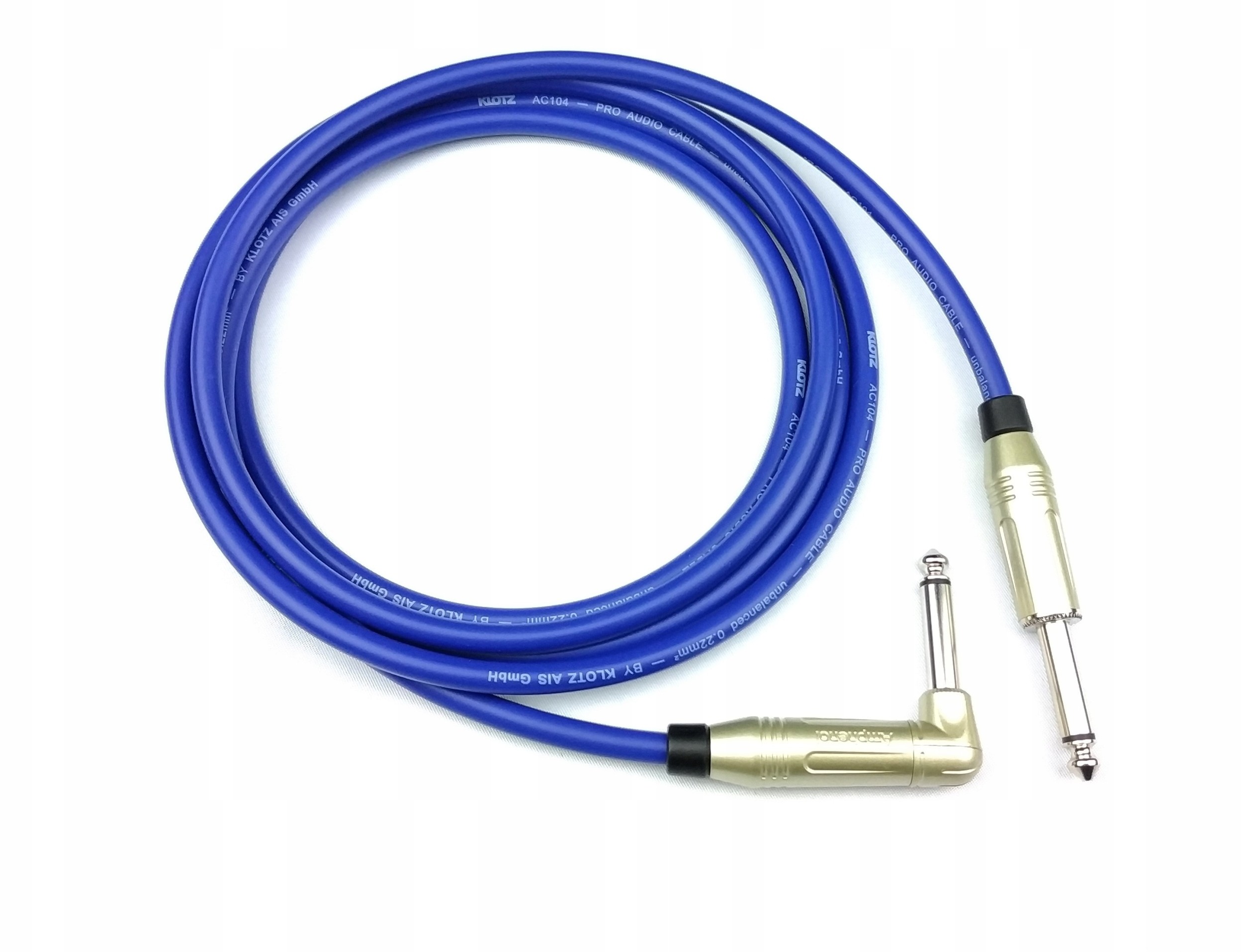 Klotz Kabel Gitarowy Jack kątowy - niebieski 7,5 m