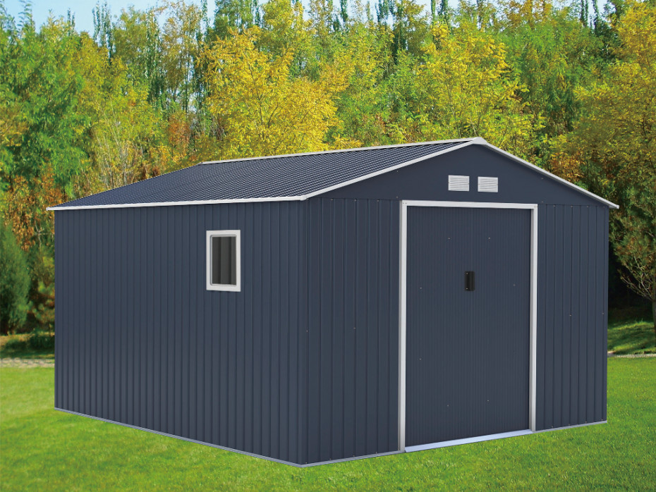 Vente-Unique Altana ogrodowa ARCHER ze stali galwanizowanej w kolorze szarym  12,99 m