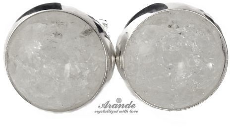 Arande KAMIEŃ LODOWY SREBRO PIĘKNE KOLCZYKI SZTYFT