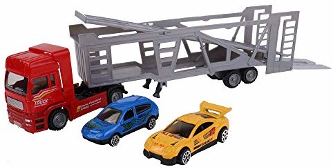 TURBO CHALLENGE Turbo-termowentylator z przyczepą i 2 pojazdami wolnobieżnymi z metalu, wielokolorowy, 020349, 17 x 4 x 6 cm, od 3 lat, 20349, wielokolorowy 20349