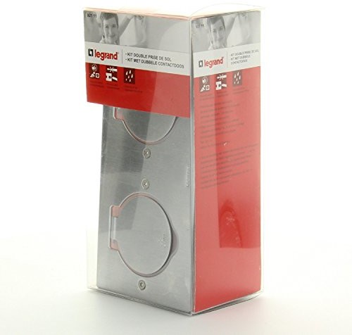 Legrand Celiane LEG92111 zestaw dwóch gniazdek wtykowych podłogowych, stal nierdzewna, IP44 LEG92111