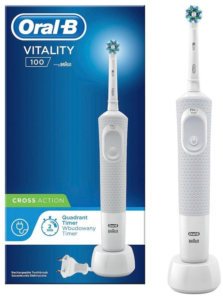 Oral-B Produkty do higieny jamy ustnej Vitality 100 Szczoteczka elektryczna do zębów stworzona w technologii Braun biała