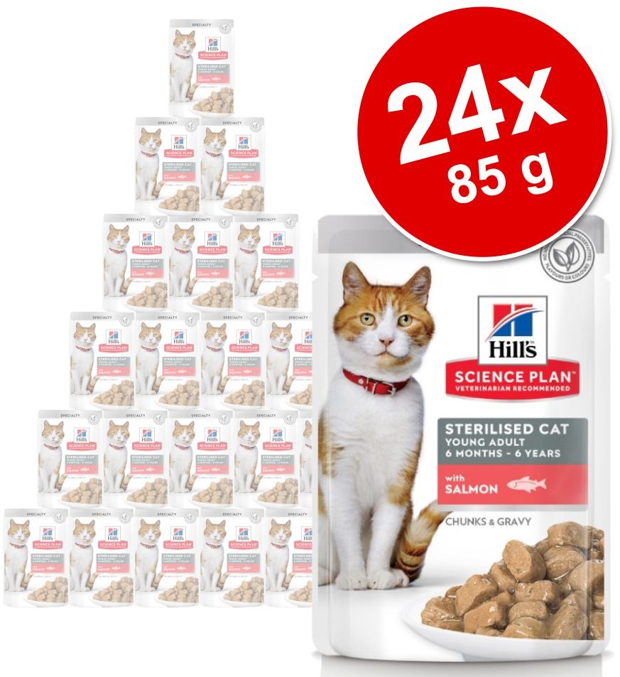 Hill`s Science Plan Zestaw Feline, 24 x 85 g - Adult, kurczak, wołowina i ryba