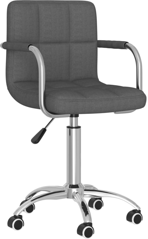 vidaXL Obrotowe krzesło stołowe, ciemnoszare, tapicerowane tkaniną