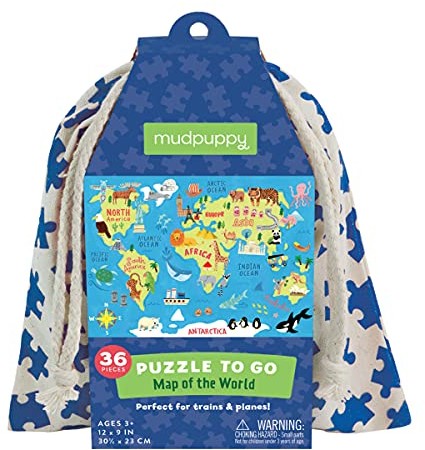 Mudpuppy Pr Map of the World Puzzle to Go