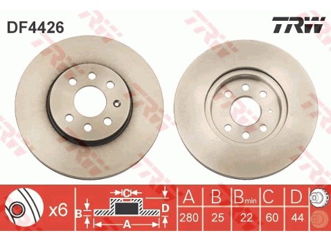 TRW Tarcza hamulcowa DF4426