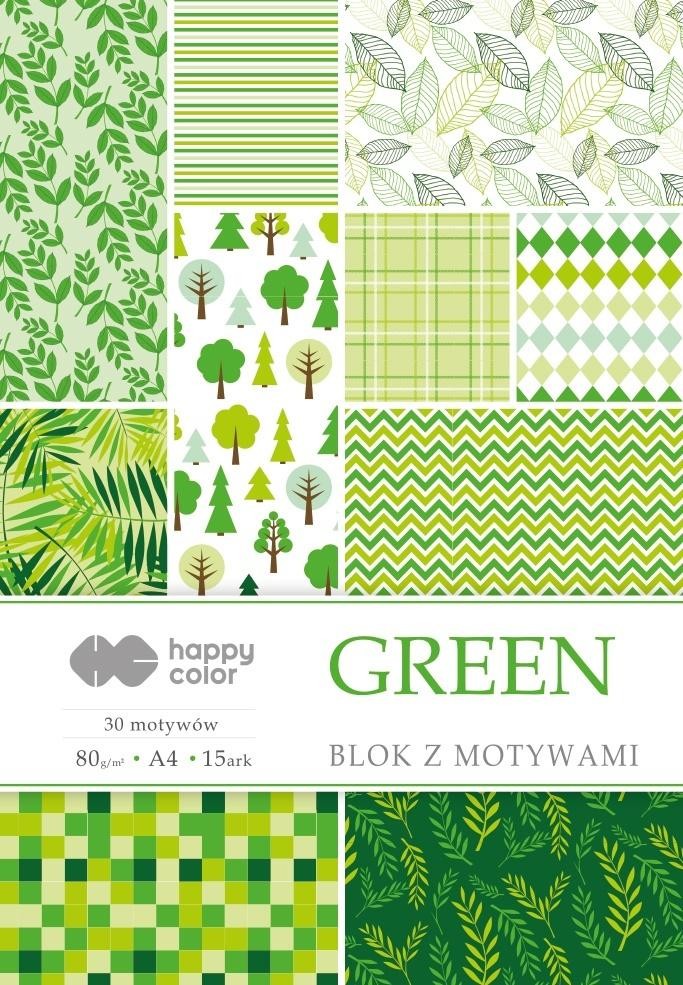 GDD Blok z motywami Green A4/15ark HAPPY COLOR