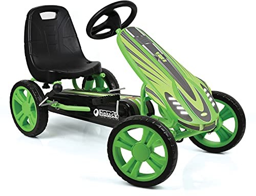 Hauck Speedster Gokart, dla Dzieci od 4 do 8 Lat, do 50 kg, Hamulec Ręczny, 3-Stopniowo Regulowane Siodełko, Zielony 903098