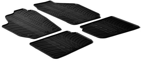 GledRing 334 zestaw mat gumowych Skoda Roomster 2007- (profil T 4-częściowy + klipsy montażowe) czarne