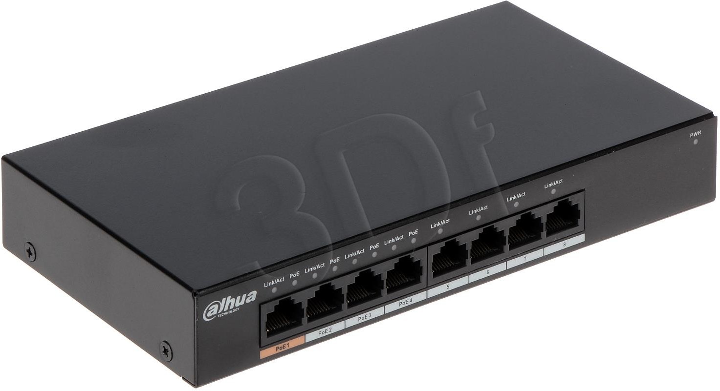DAHUA Switch PoE PFS3008-8GT-60 (8x 10/100/1000Mbps) PFS3008-8GT-60