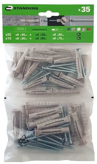 STANDERS Kołek uniwersalny mix 35 szt. Standers