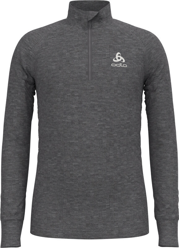 Odlo Active Warm Plus Top Turtle Neck L/S Half-Zip Kids, szary 104 2021 Koszulki bazowe termiczne i narciarskie 159249-10183-104